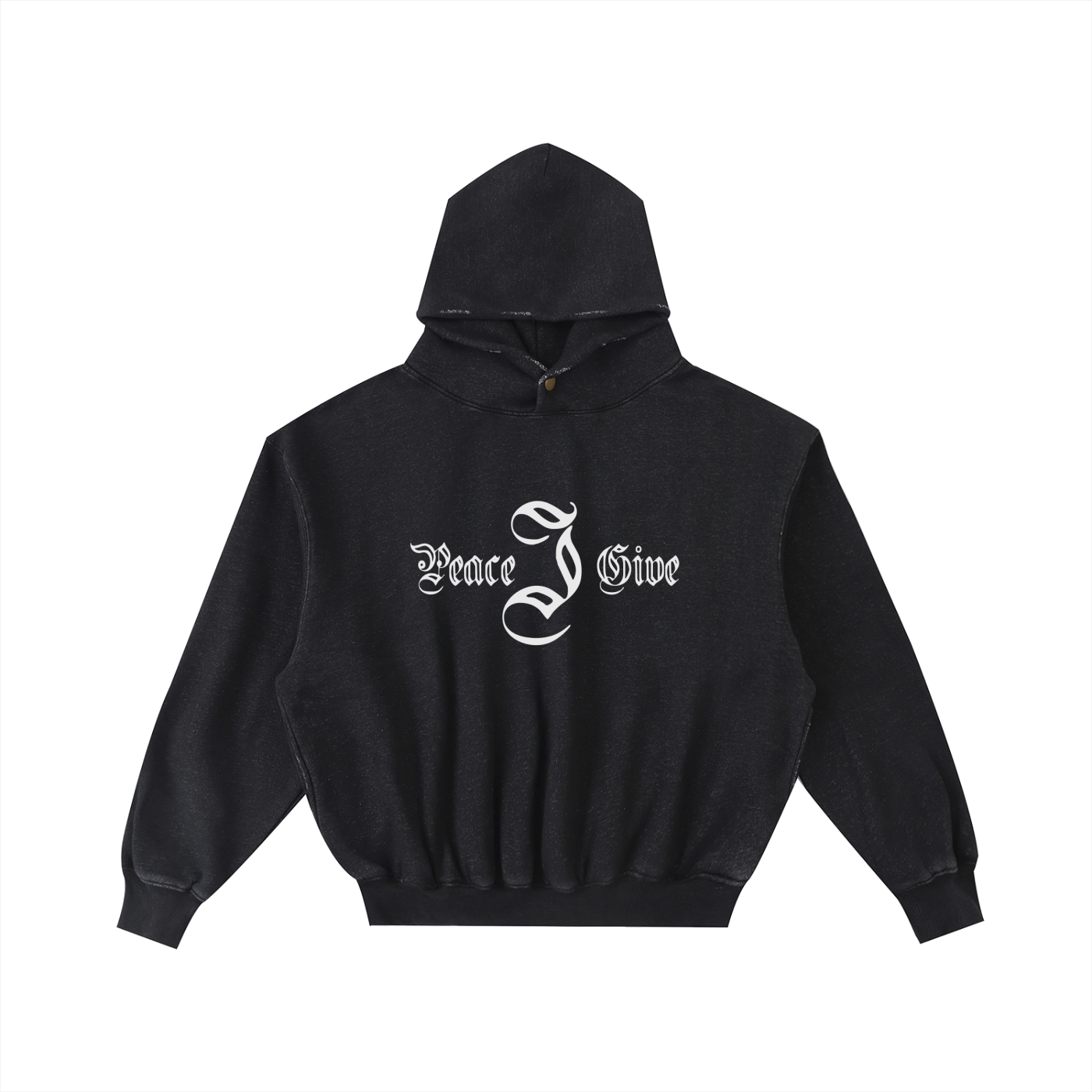 Frayed Enzyme Washed Fleece Hoodie