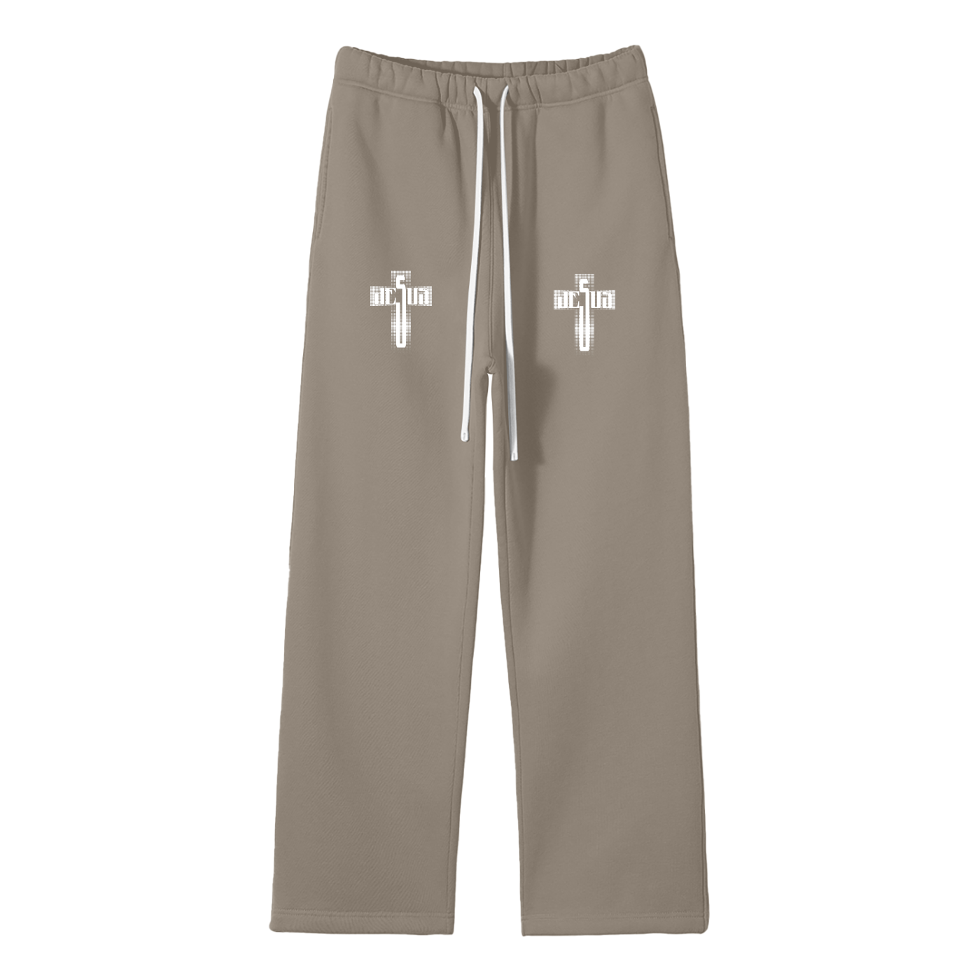 Unisex Solid Color Fleece Straight Leg Pants