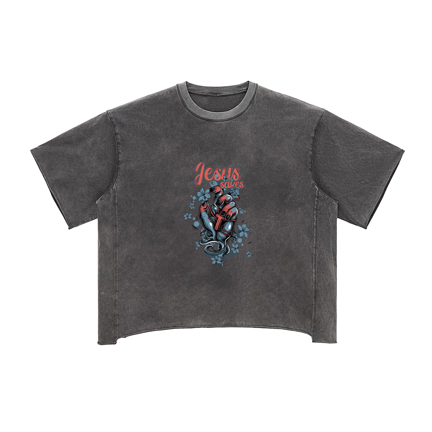 Raw Edge Snow Washed Boxy T-Shirt