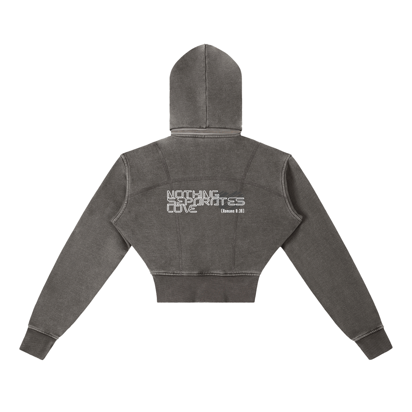 Vintage Washed Cropped Fleece Hoodie