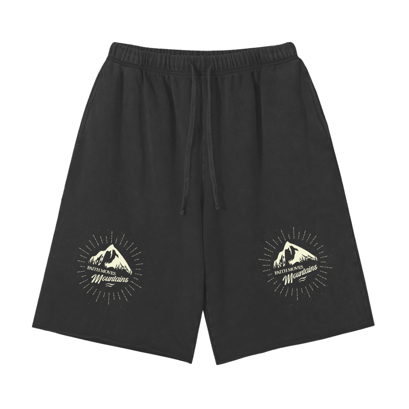 Snow Washed Raw Hem Shorts