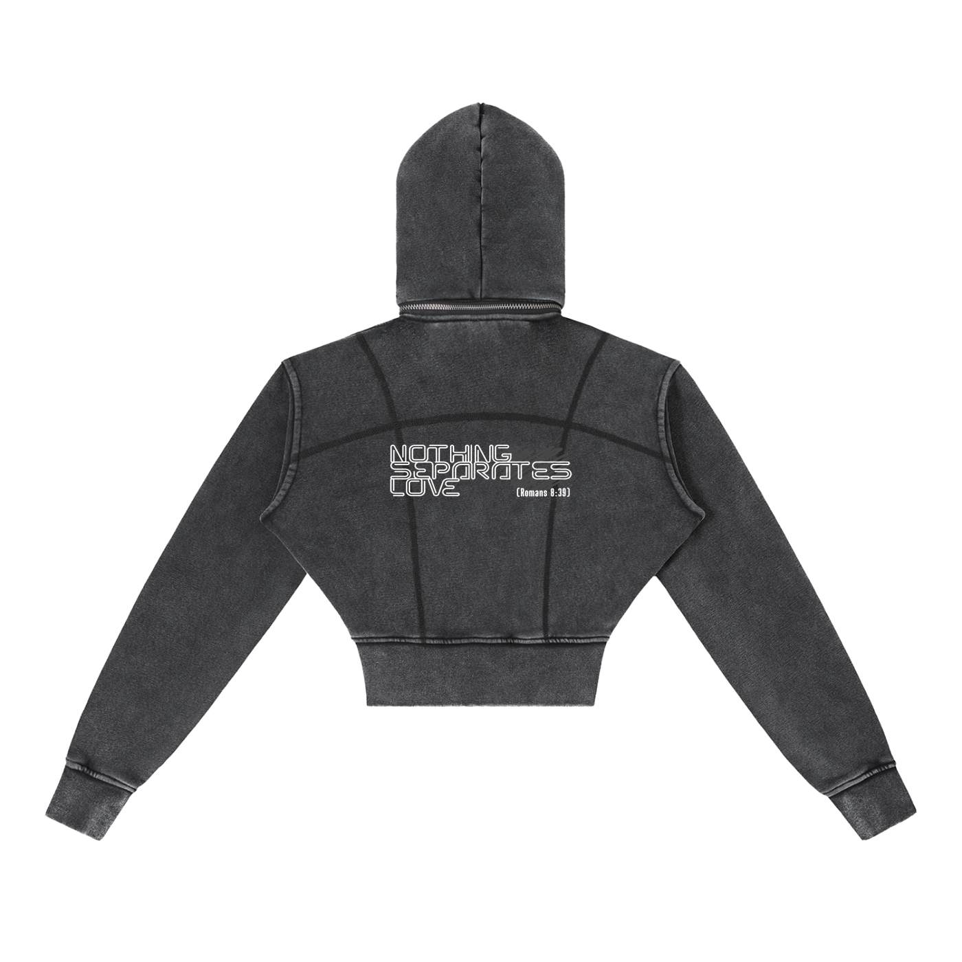 Vintage Washed Cropped Fleece Hoodie
