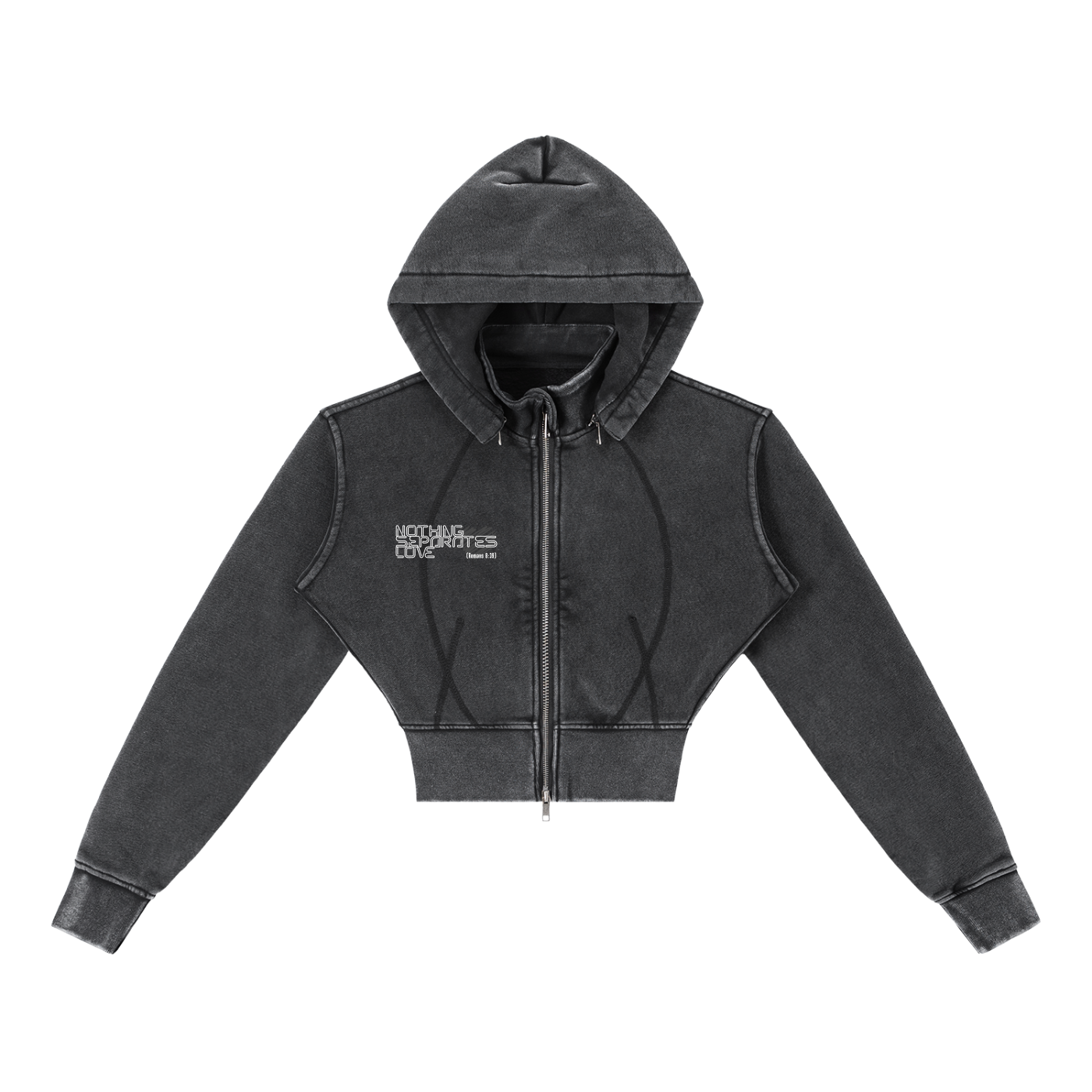 Vintage Washed Cropped Fleece Hoodie