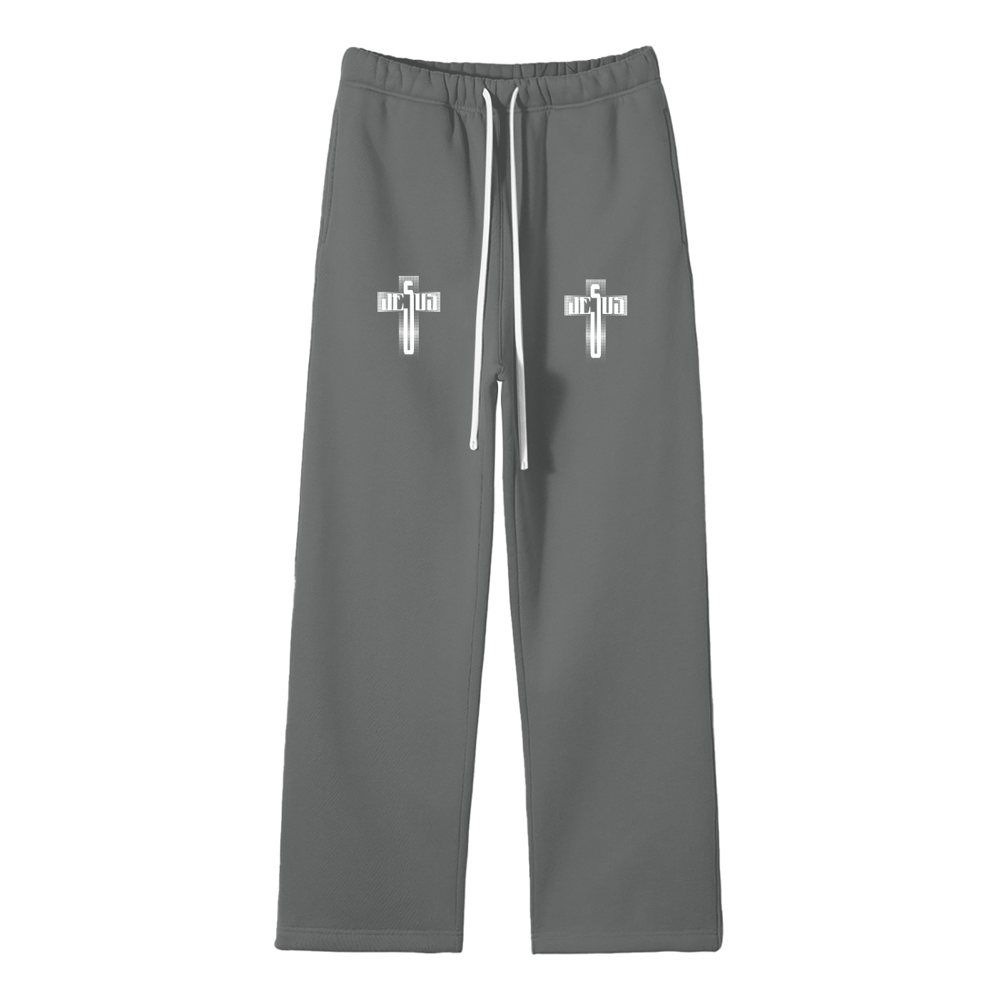 Unisex Solid Color Fleece Straight Leg Pants