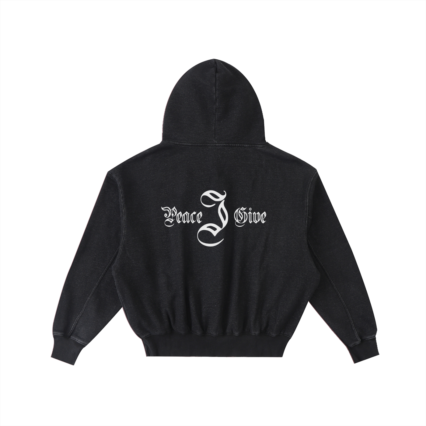 Frayed Enzyme Washed Fleece Hoodie