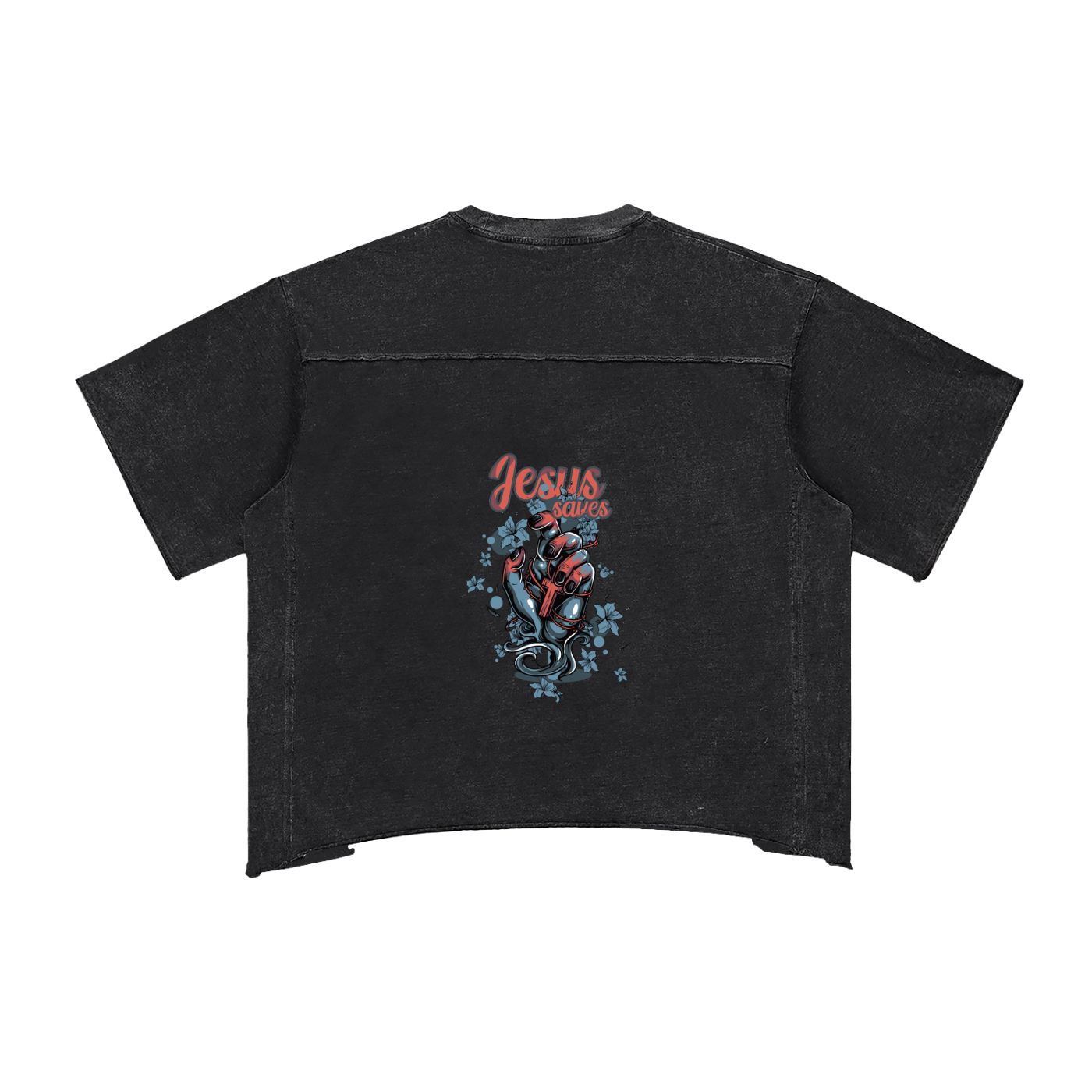 Raw Edge Snow Washed Boxy T-Shirt