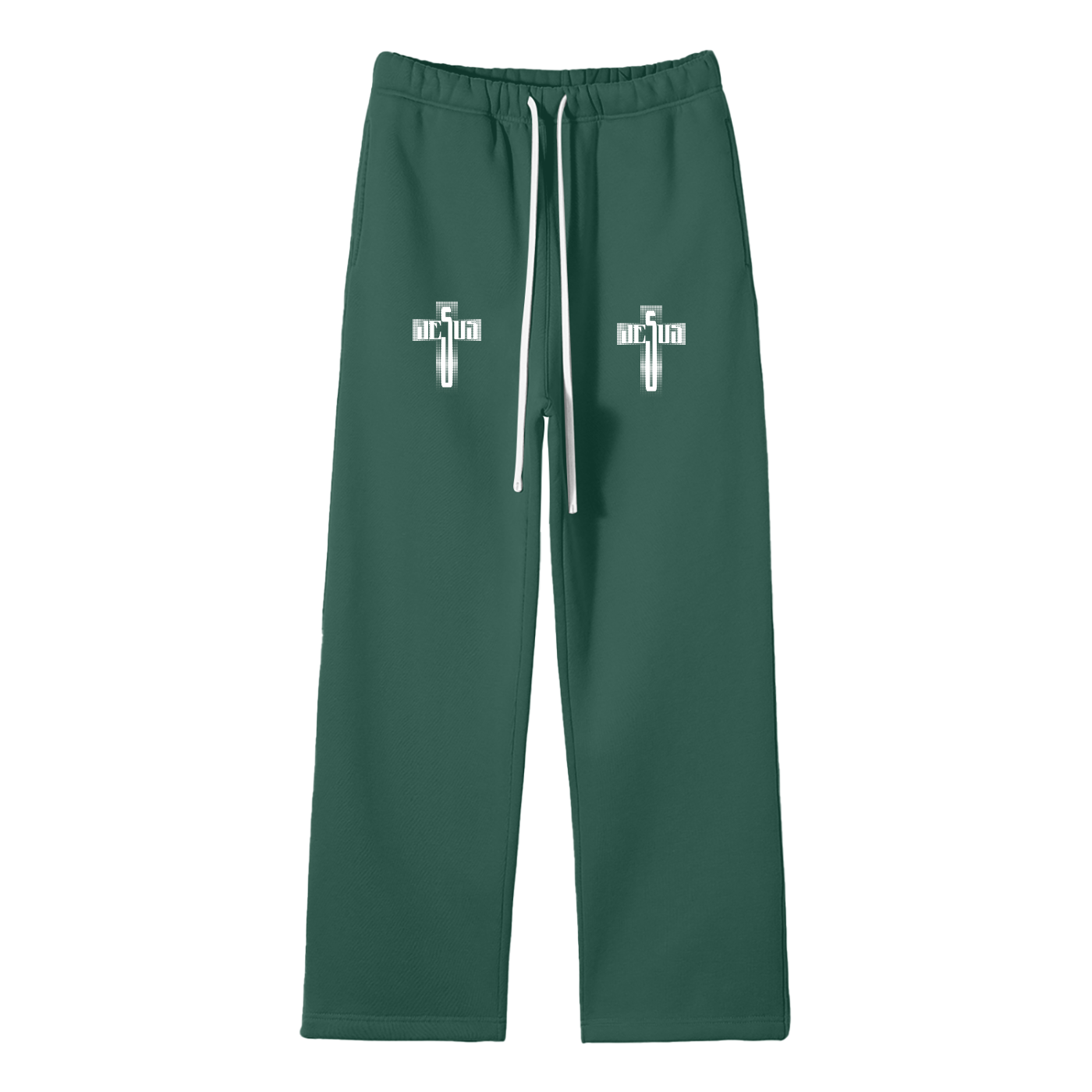 Unisex Solid Color Fleece Straight Leg Pants