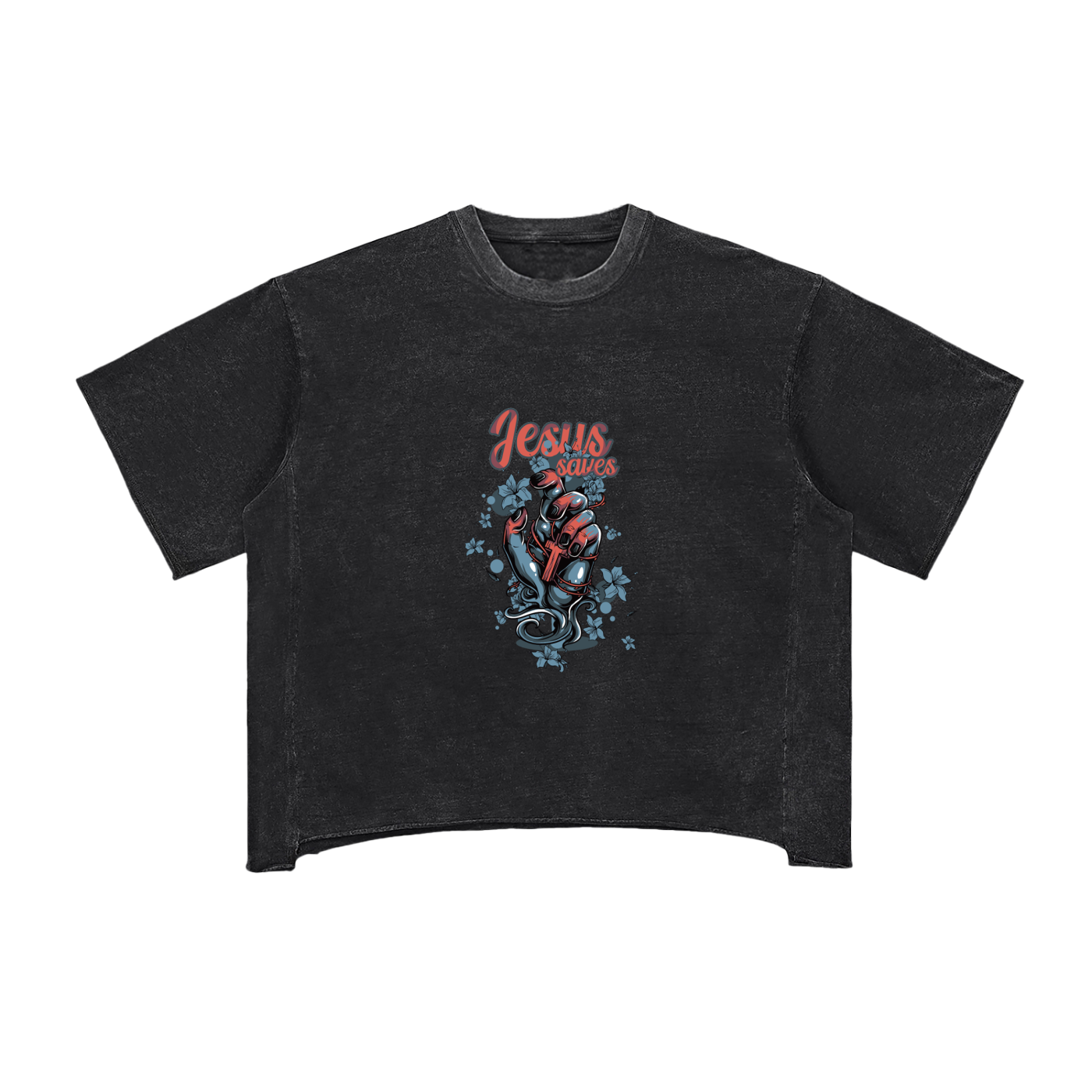 Raw Edge Snow Washed Boxy T-Shirt