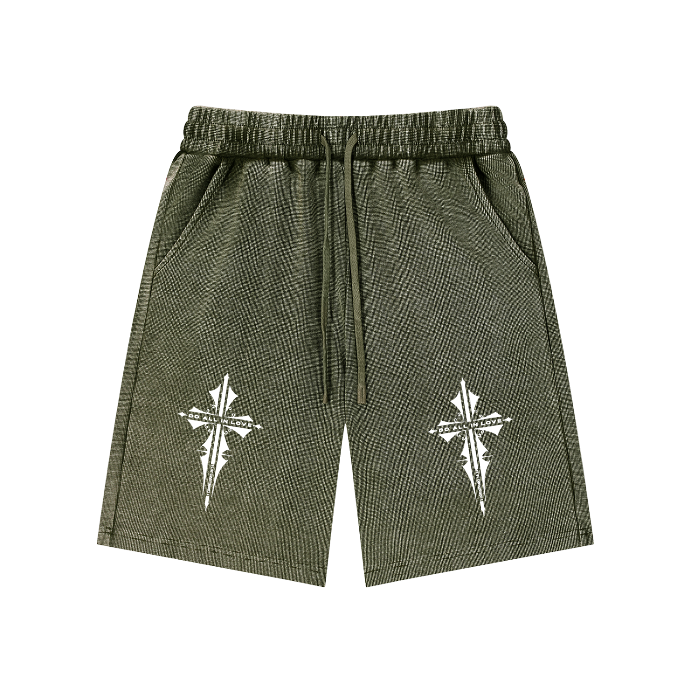 Mineral Wash Waffle Knit Shorts