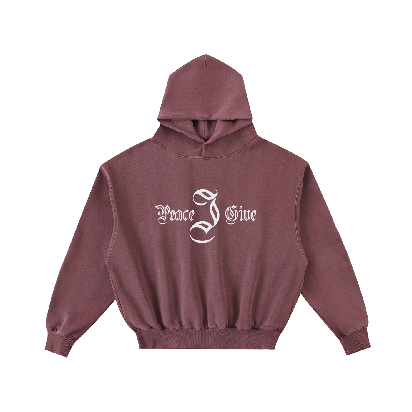 Frayed Enzyme Washed Fleece Hoodie