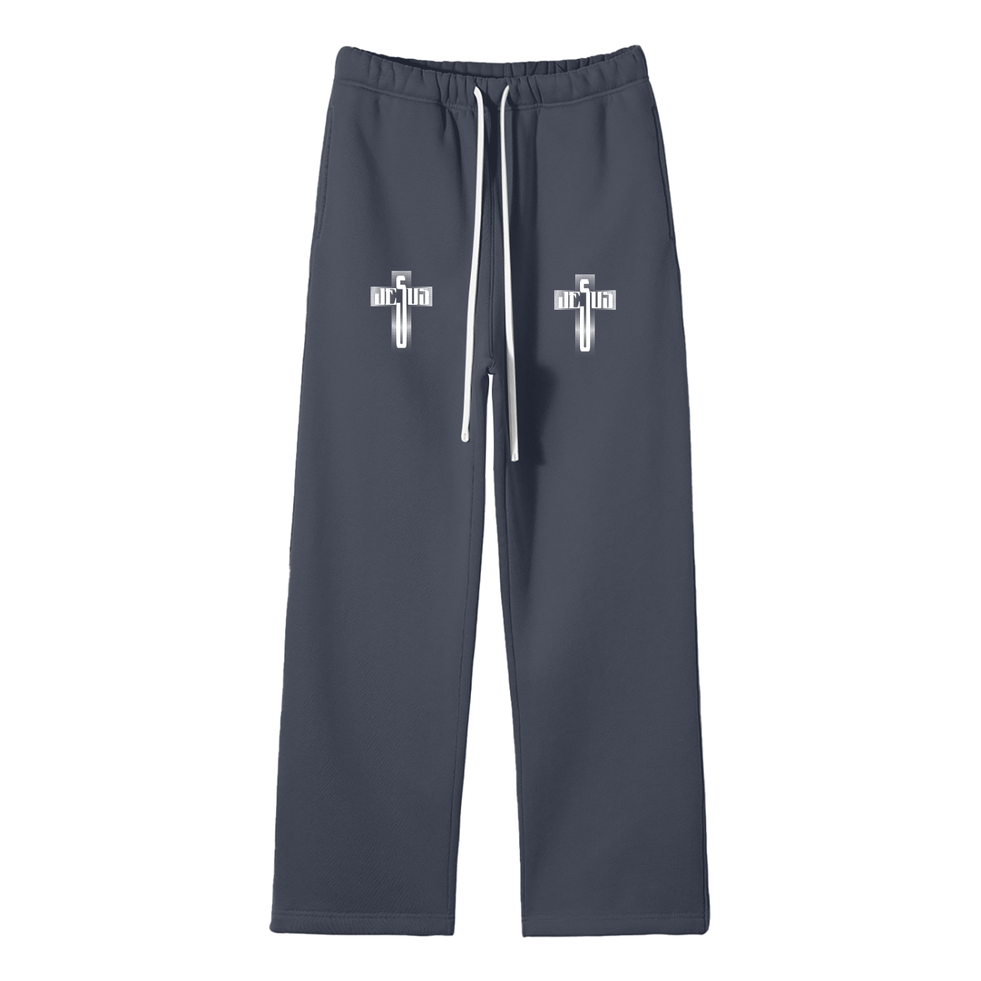 Unisex Solid Color Fleece Straight Leg Pants
