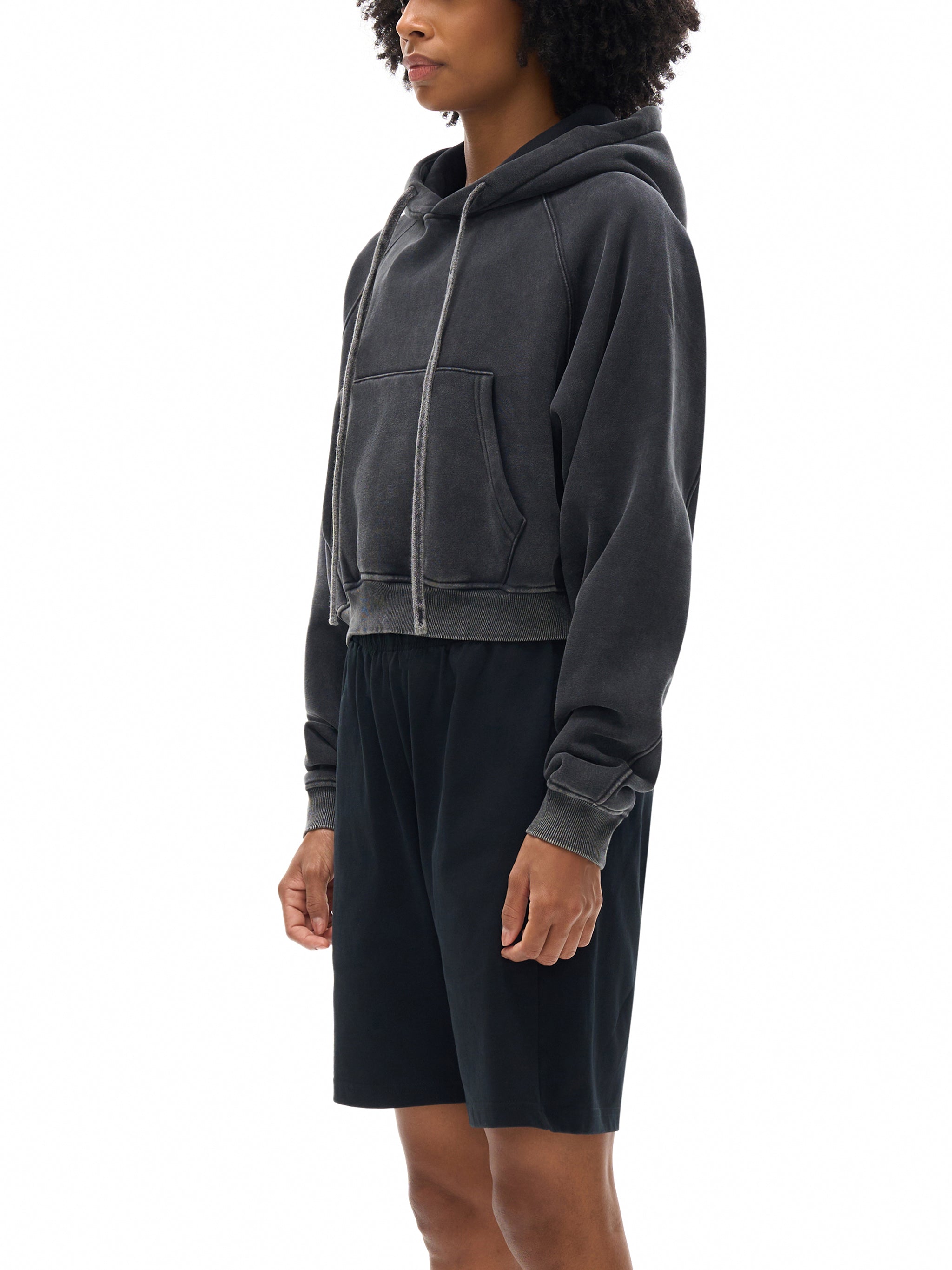 Snow Washed Cropped Hoodie